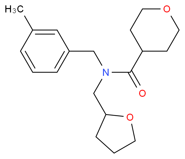 N-(3-methylbenzyl)-N-(tetrahydrofuran-2-ylmethyl)tetrahydro-2H-pyran-4-carboxamide_Molecular_structure_CAS_)