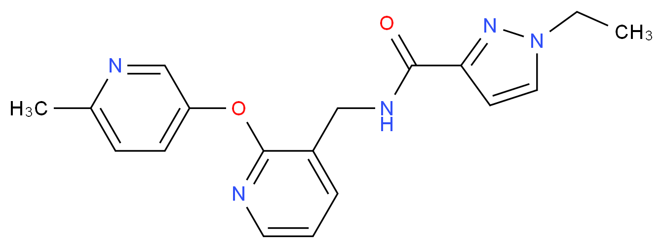 1-ethyl-N-({2-[(6-methylpyridin-3-yl)oxy]pyridin-3-yl}methyl)-1H-pyrazole-3-carboxamide_Molecular_structure_CAS_)