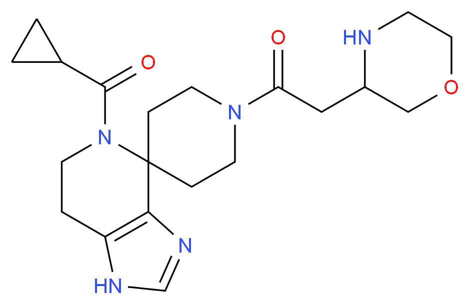 5-(cyclopropylcarbonyl)-1'-(morpholin-3-ylacetyl)-1,5,6,7-tetrahydrospiro[imidazo[4,5-c]pyridine-4,4'-piperidine]_Molecular_structure_CAS_)