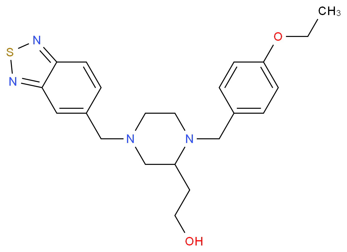 2-[4-(2,1,3-benzothiadiazol-5-ylmethyl)-1-(4-ethoxybenzyl)-2-piperazinyl]ethanol_Molecular_structure_CAS_)