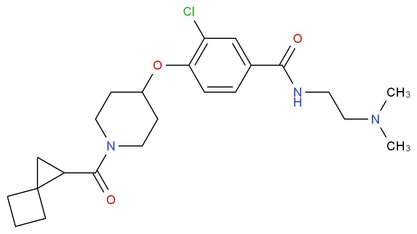 3-chloro-N-[2-(dimethylamino)ethyl]-4-{[1-(spiro[2.3]hex-1-ylcarbonyl)-4-piperidinyl]oxy}benzamide_Molecular_structure_CAS_)