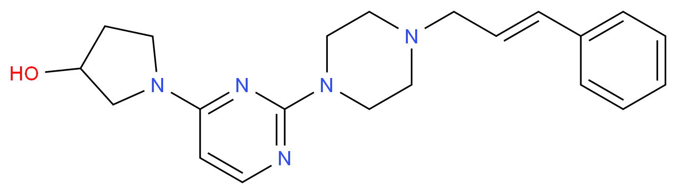 1-(2-{4-[(2E)-3-phenylprop-2-en-1-yl]piperazin-1-yl}pyrimidin-4-yl)pyrrolidin-3-ol_Molecular_structure_CAS_)