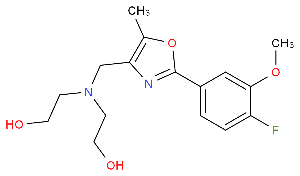 2,2'-({[2-(4-fluoro-3-methoxyphenyl)-5-methyl-1,3-oxazol-4-yl]methyl}imino)diethanol_Molecular_structure_CAS_)