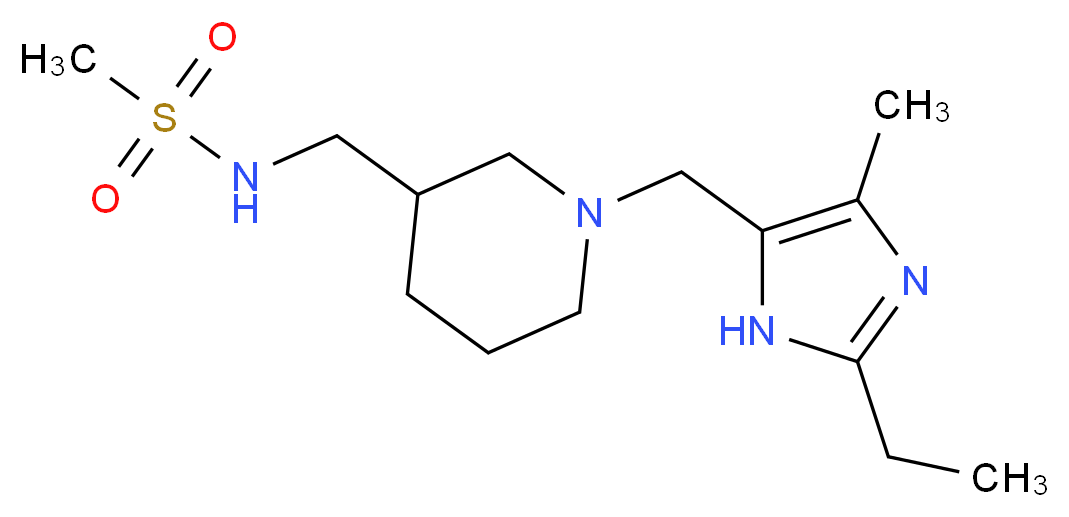 N-({1-[(2-ethyl-4-methyl-1H-imidazol-5-yl)methyl]piperidin-3-yl}methyl)methanesulfonamide_Molecular_structure_CAS_)