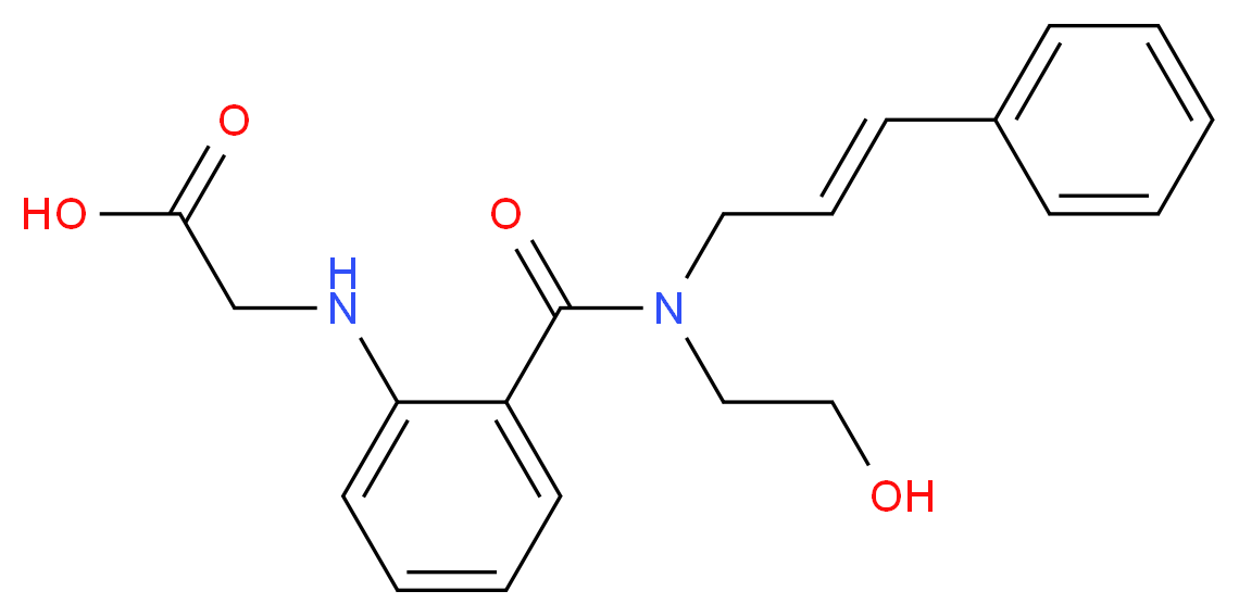 {[2-({(2-hydroxyethyl)[(2E)-3-phenylprop-2-en-1-yl]amino}carbonyl)phenyl]amino}acetic acid_Molecular_structure_CAS_)
