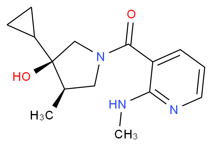 (3R*,4R*)-3-cyclopropyl-4-methyl-1-{[2-(methylamino)-3-pyridinyl]carbonyl}-3-pyrrolidinol_Molecular_structure_CAS_)