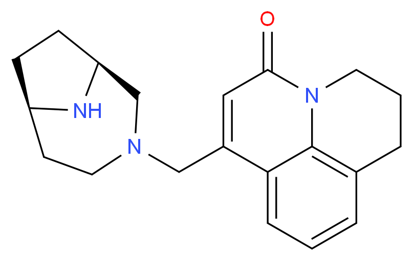 7-[(1S*,6R*)-3,9-diazabicyclo[4.2.1]non-3-ylmethyl]-2,3-dihydro-1H,5H-pyrido[3,2,1-ij]quinolin-5-one_Molecular_structure_CAS_)