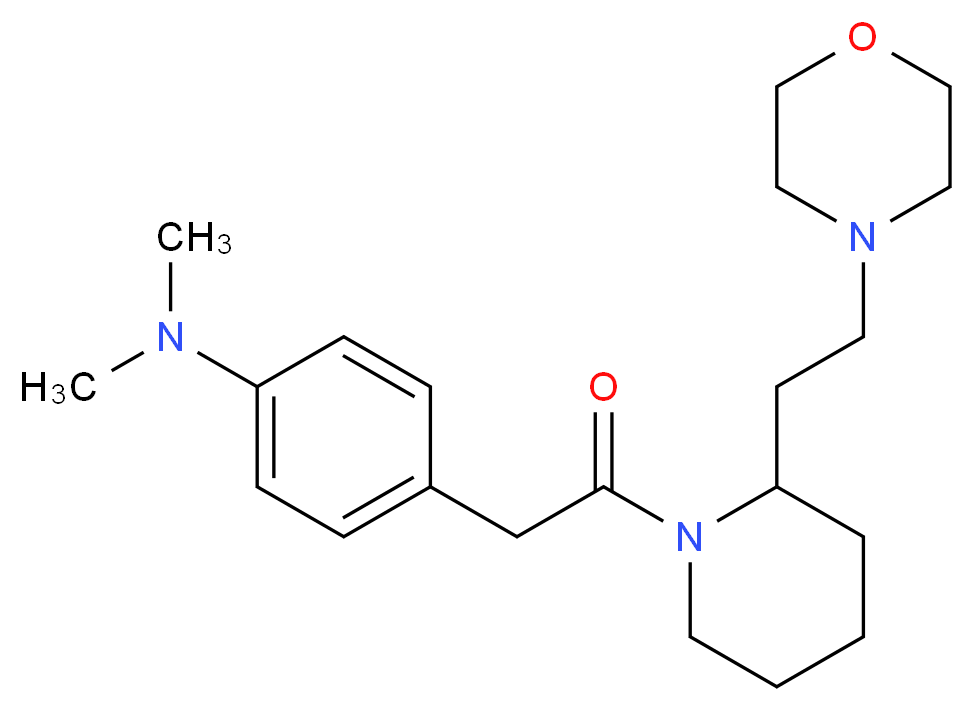 N,N-dimethyl-4-(2-{2-[2-(4-morpholinyl)ethyl]-1-piperidinyl}-2-oxoethyl)aniline_Molecular_structure_CAS_)