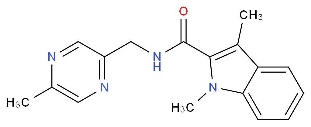 1,3-dimethyl-N-[(5-methylpyrazin-2-yl)methyl]-1H-indole-2-carboxamide_Molecular_structure_CAS_)