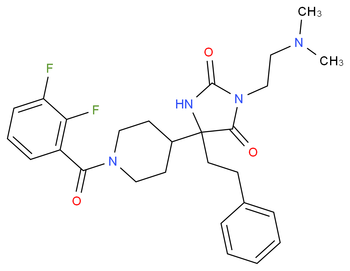 5-[1-(2,3-difluorobenzoyl)-4-piperidinyl]-3-[2-(dimethylamino)ethyl]-5-(2-phenylethyl)-2,4-imidazolidinedione_Molecular_structure_CAS_)