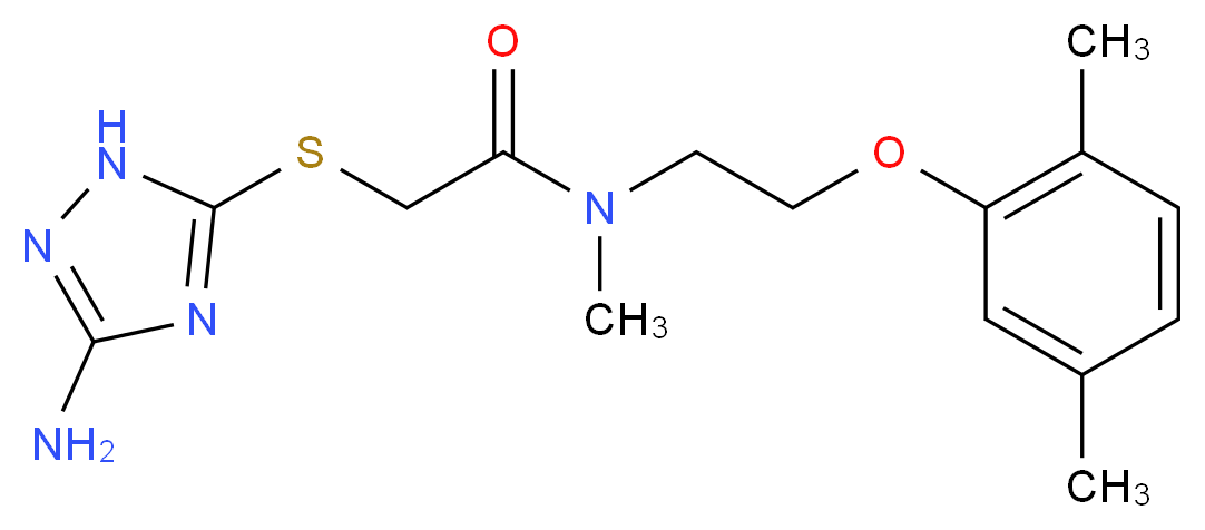 2-[(3-amino-1H-1,2,4-triazol-5-yl)thio]-N-[2-(2,5-dimethylphenoxy)ethyl]-N-methylacetamide_Molecular_structure_CAS_)