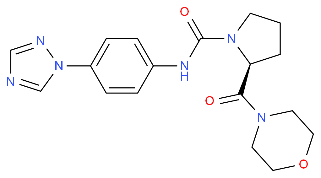 (2S)-2-(morpholin-4-ylcarbonyl)-N-[4-(1H-1,2,4-triazol-1-yl)phenyl]pyrrolidine-1-carboxamide_Molecular_structure_CAS_)