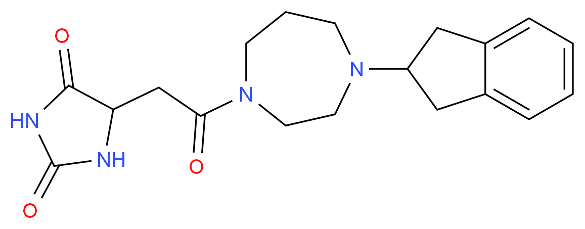 5-{2-[4-(2,3-dihydro-1H-inden-2-yl)-1,4-diazepan-1-yl]-2-oxoethyl}-2,4-imidazolidinedione_Molecular_structure_CAS_)