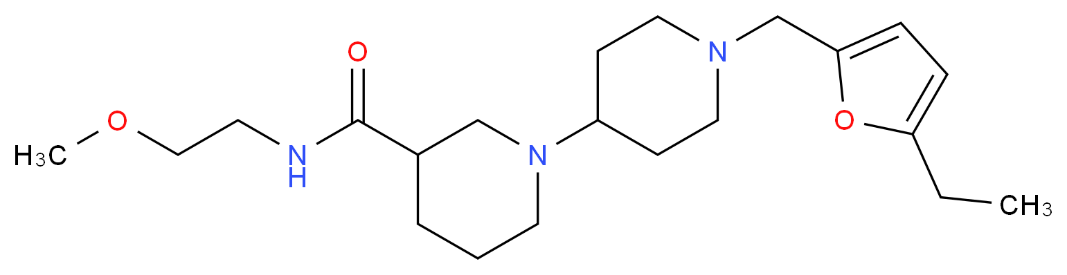 1'-[(5-ethyl-2-furyl)methyl]-N-(2-methoxyethyl)-1,4'-bipiperidine-3-carboxamide_Molecular_structure_CAS_)