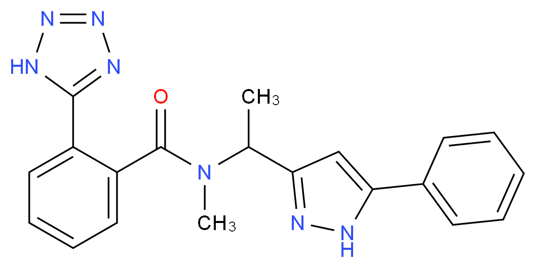 N-methyl-N-[1-(5-phenyl-1H-pyrazol-3-yl)ethyl]-2-(1H-tetrazol-5-yl)benzamide_Molecular_structure_CAS_)