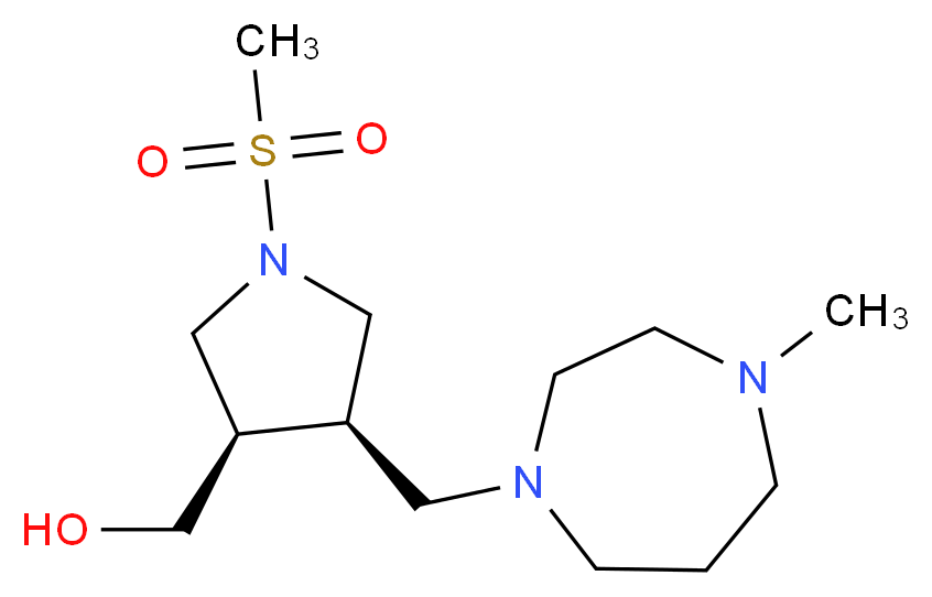 [(3R*,4R*)-4-[(4-methyl-1,4-diazepan-1-yl)methyl]-1-(methylsulfonyl)-3-pyrrolidinyl]methanol_Molecular_structure_CAS_)