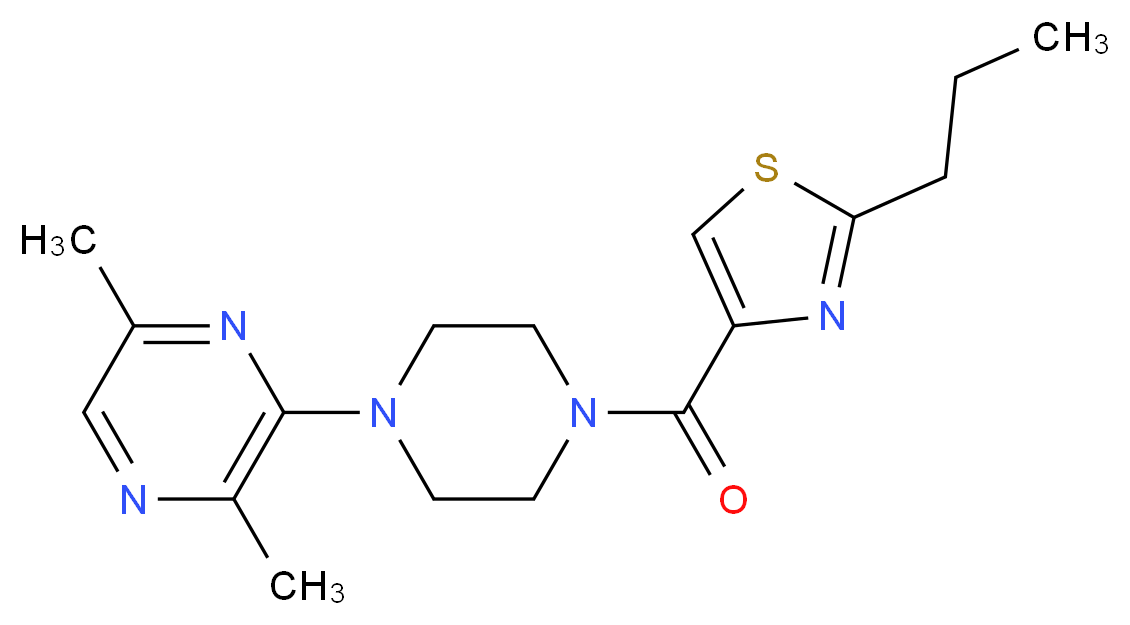 2,5-dimethyl-3-{4-[(2-propyl-1,3-thiazol-4-yl)carbonyl]-1-piperazinyl}pyrazine_Molecular_structure_CAS_)
