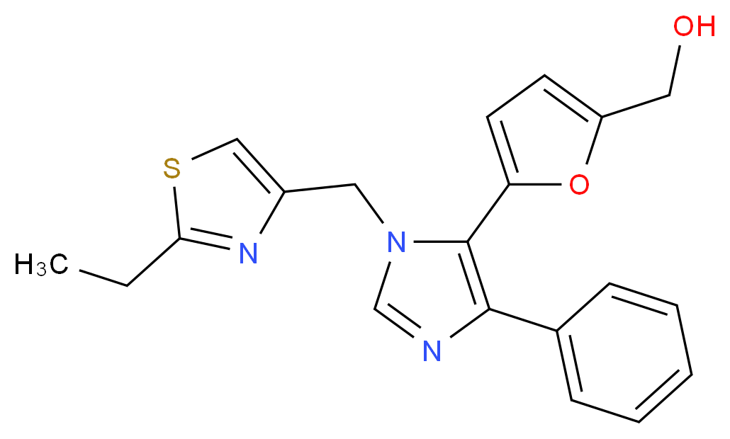 (5-{1-[(2-ethyl-1,3-thiazol-4-yl)methyl]-4-phenyl-1H-imidazol-5-yl}-2-furyl)methanol_Molecular_structure_CAS_)