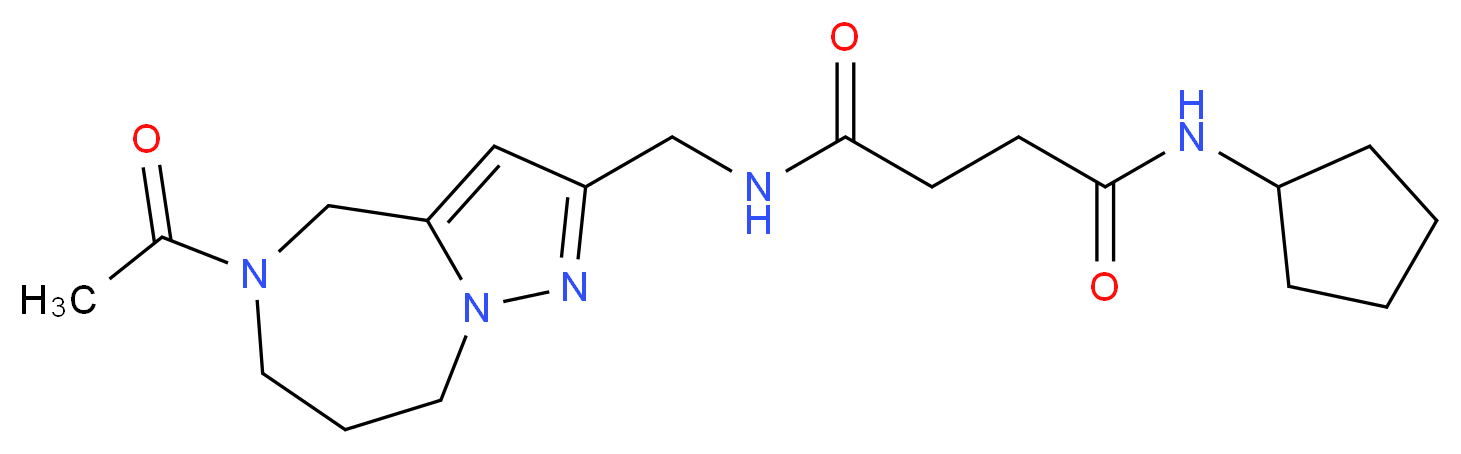 N-[(5-acetyl-5,6,7,8-tetrahydro-4H-pyrazolo[1,5-a][1,4]diazepin-2-yl)methyl]-N'-cyclopentylsuccinamide_Molecular_structure_CAS_)