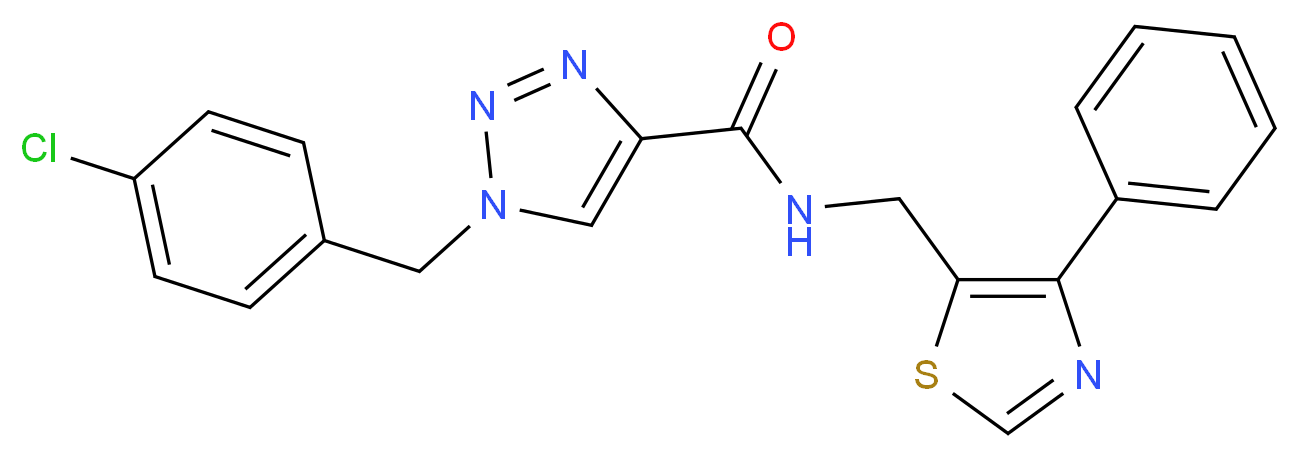 1-(4-chlorobenzyl)-N-[(4-phenyl-1,3-thiazol-5-yl)methyl]-1H-1,2,3-triazole-4-carboxamide_Molecular_structure_CAS_)