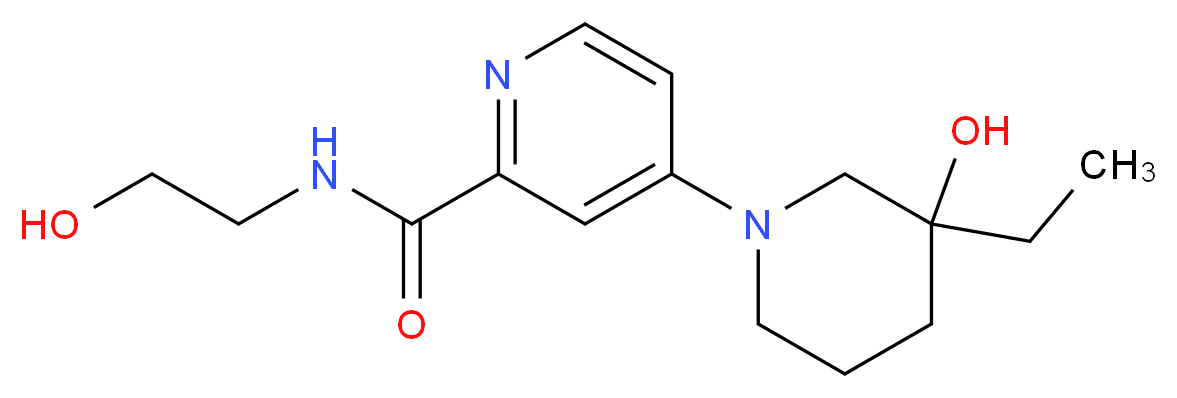 4-(3-ethyl-3-hydroxy-1-piperidinyl)-N-(2-hydroxyethyl)-2-pyridinecarboxamide_Molecular_structure_CAS_)