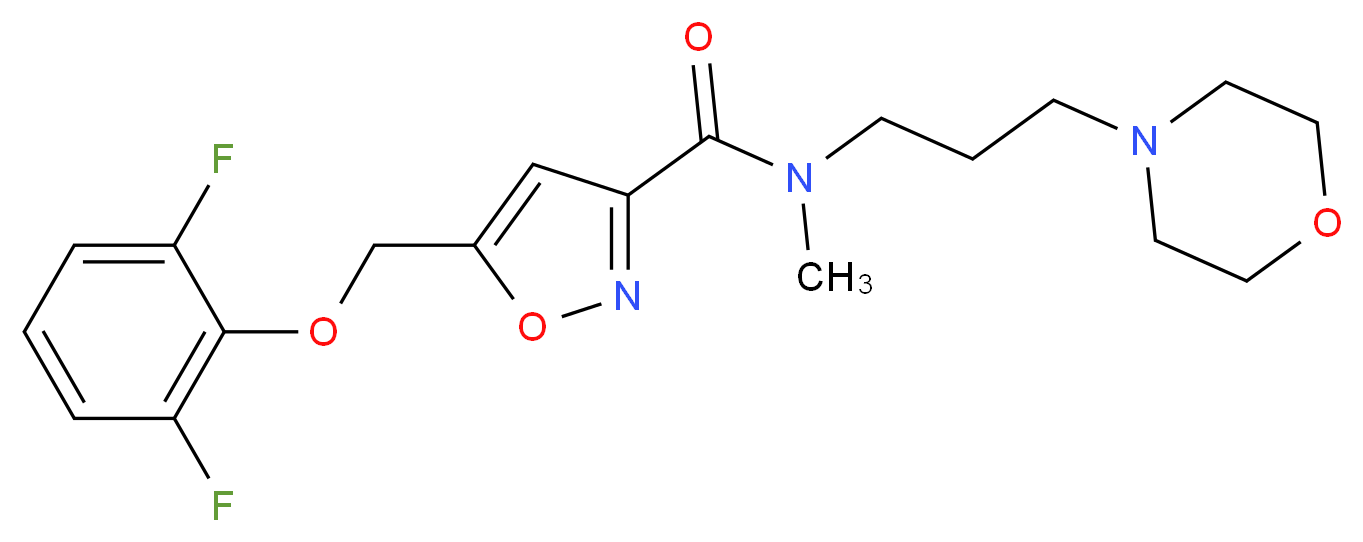5-[(2,6-difluorophenoxy)methyl]-N-methyl-N-[3-(4-morpholinyl)propyl]-3-isoxazolecarboxamide_Molecular_structure_CAS_)