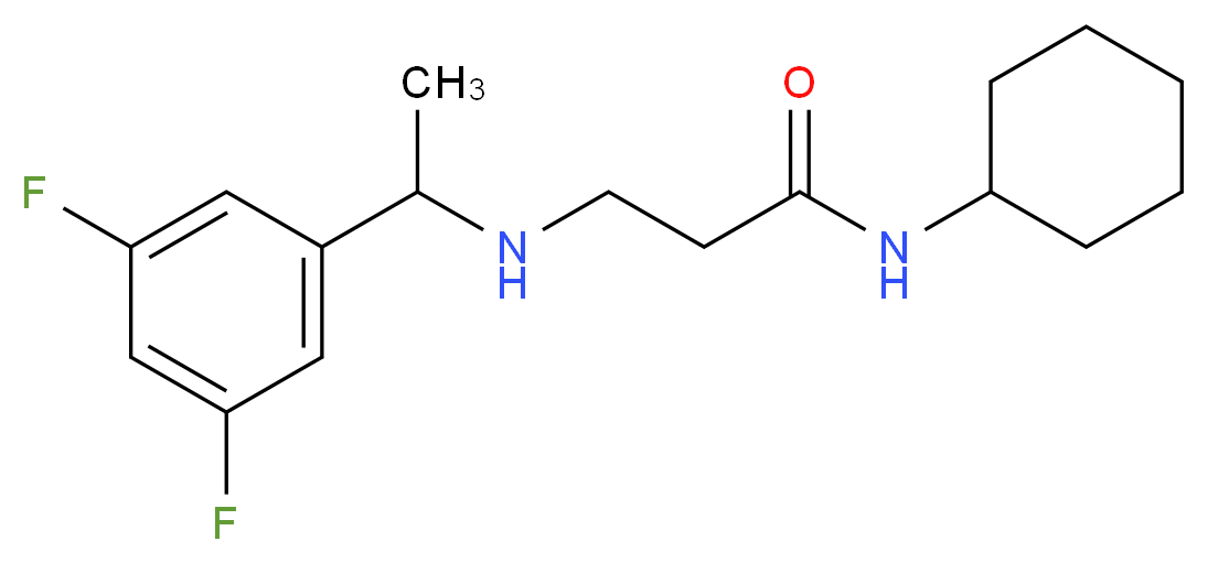 N-cyclohexyl-3-{[1-(3,5-difluorophenyl)ethyl]amino}propanamide_Molecular_structure_CAS_)