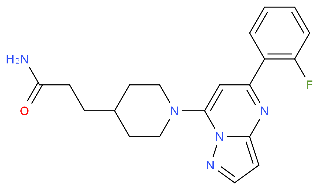 3-{1-[5-(2-fluorophenyl)pyrazolo[1,5-a]pyrimidin-7-yl]-4-piperidinyl}propanamide_Molecular_structure_CAS_)