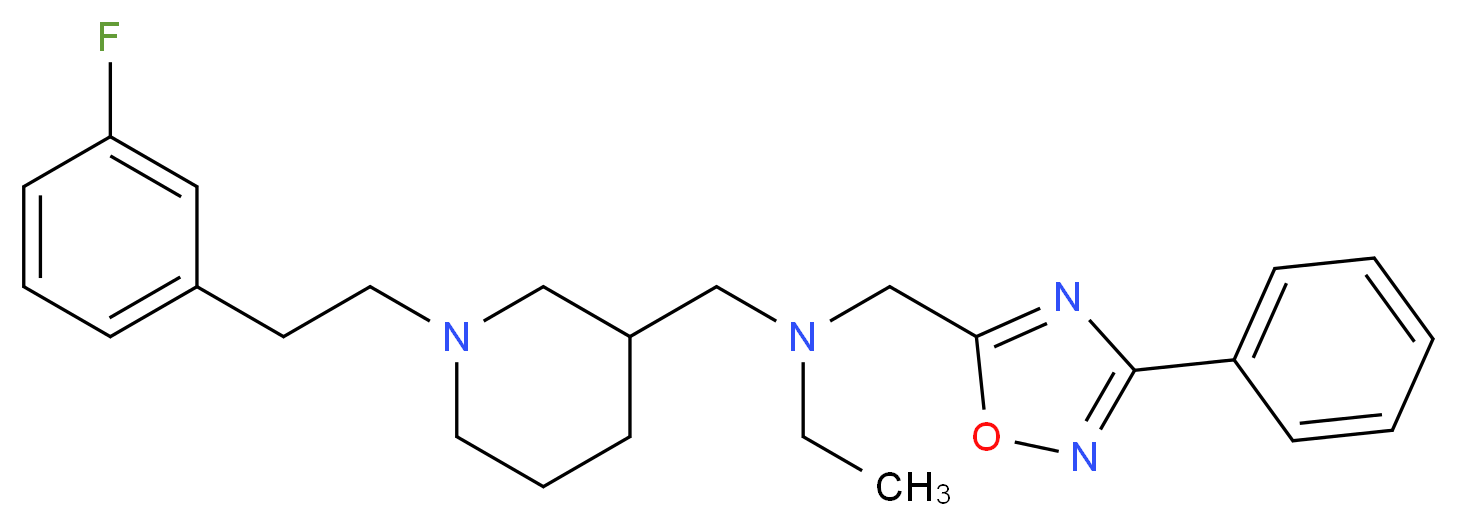 N-({1-[2-(3-fluorophenyl)ethyl]-3-piperidinyl}methyl)-N-[(3-phenyl-1,2,4-oxadiazol-5-yl)methyl]ethanamine_Molecular_structure_CAS_)