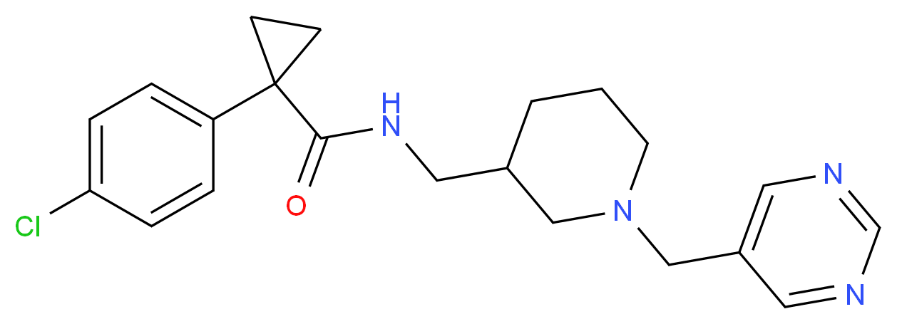 1-(4-chlorophenyl)-N-{[1-(pyrimidin-5-ylmethyl)piperidin-3-yl]methyl}cyclopropanecarboxamide_Molecular_structure_CAS_)