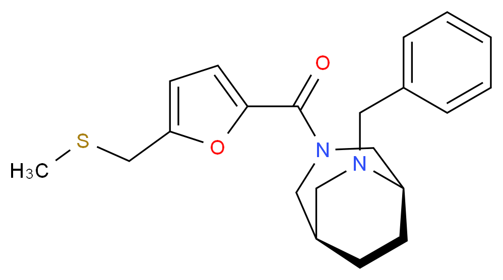 (1R*,5R*)-6-benzyl-3-{5-[(methylthio)methyl]-2-furoyl}-3,6-diazabicyclo[3.2.2]nonane_Molecular_structure_CAS_)