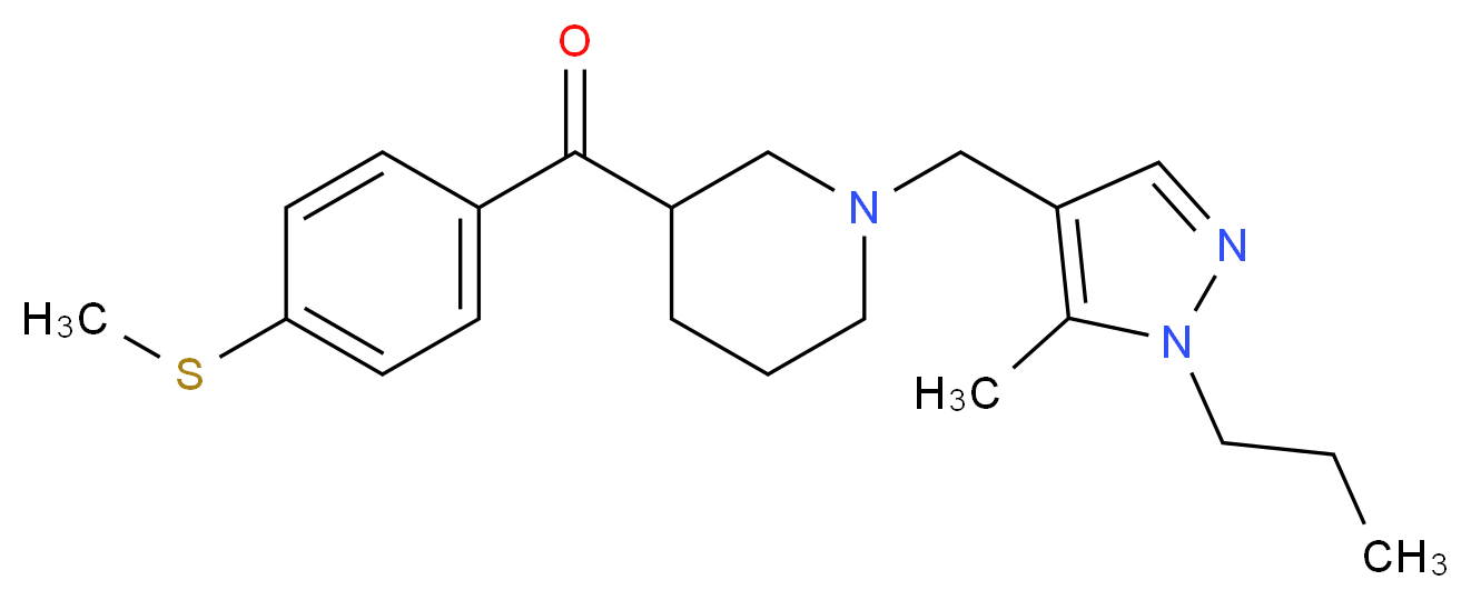 {1-[(5-methyl-1-propyl-1H-pyrazol-4-yl)methyl]-3-piperidinyl}[4-(methylthio)phenyl]methanone_Molecular_structure_CAS_)