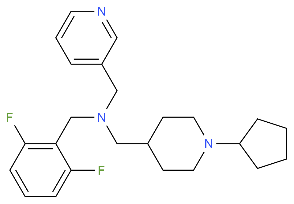 1-(1-cyclopentyl-4-piperidinyl)-N-(2,6-difluorobenzyl)-N-(3-pyridinylmethyl)methanamine_Molecular_structure_CAS_)