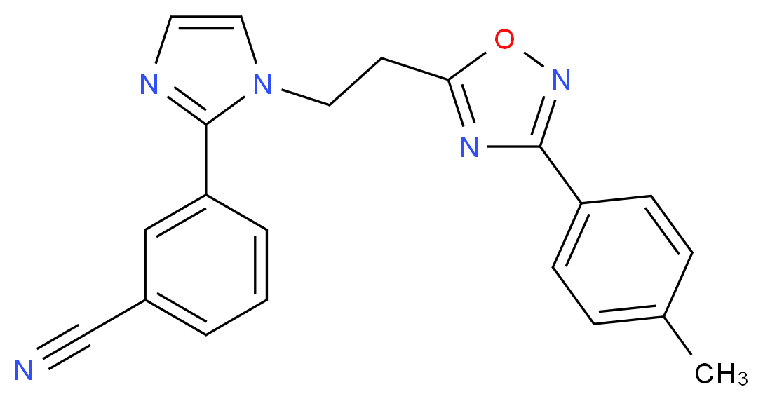 3-(1-{2-[3-(4-methylphenyl)-1,2,4-oxadiazol-5-yl]ethyl}-1H-imidazol-2-yl)benzonitrile_Molecular_structure_CAS_)