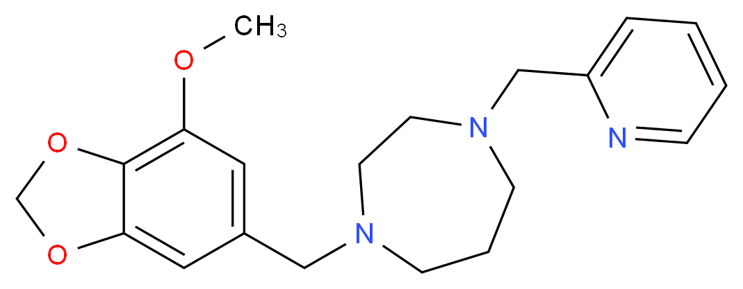 1-[(7-methoxy-1,3-benzodioxol-5-yl)methyl]-4-(pyridin-2-ylmethyl)-1,4-diazepane_Molecular_structure_CAS_)