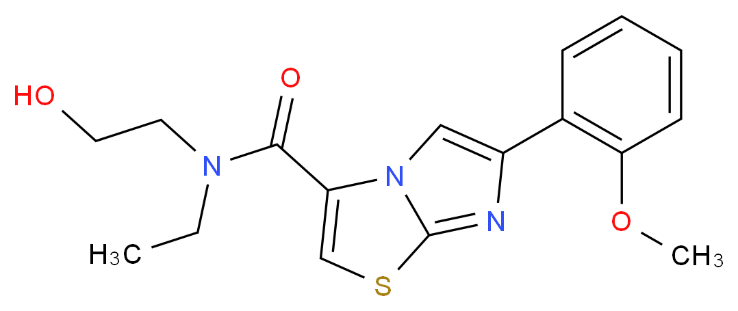 N-ethyl-N-(2-hydroxyethyl)-6-(2-methoxyphenyl)imidazo[2,1-b][1,3]thiazole-3-carboxamide_Molecular_structure_CAS_)