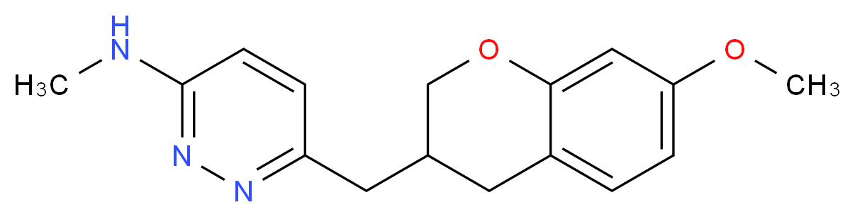 6-[(7-methoxy-3,4-dihydro-2H-chromen-3-yl)methyl]-N-methylpyridazin-3-amine_Molecular_structure_CAS_)
