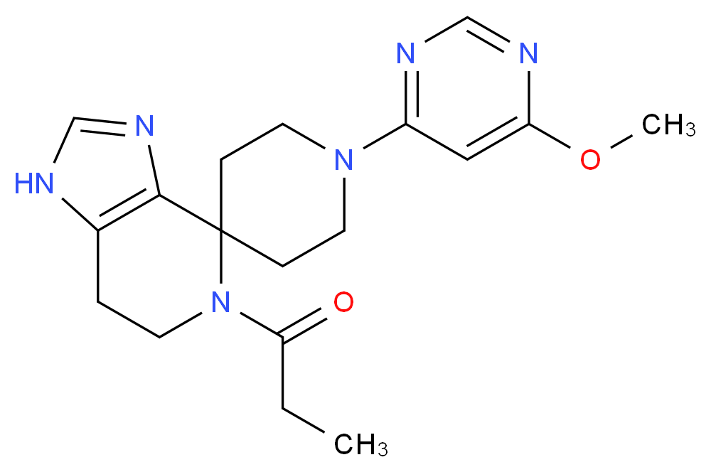 1'-(6-methoxypyrimidin-4-yl)-5-propionyl-1,5,6,7-tetrahydrospiro[imidazo[4,5-c]pyridine-4,4'-piperidine]_Molecular_structure_CAS_)