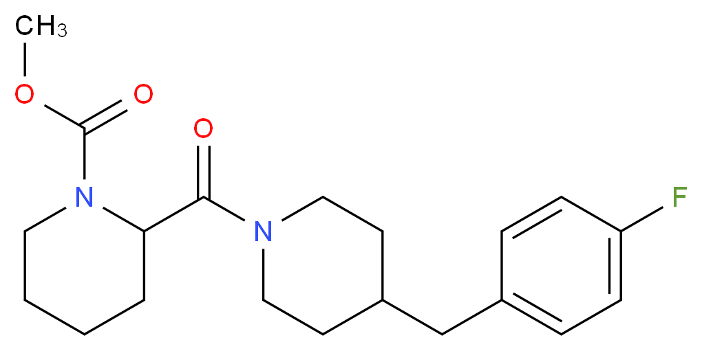 methyl 2-{[4-(4-fluorobenzyl)-1-piperidinyl]carbonyl}-1-piperidinecarboxylate_Molecular_structure_CAS_)