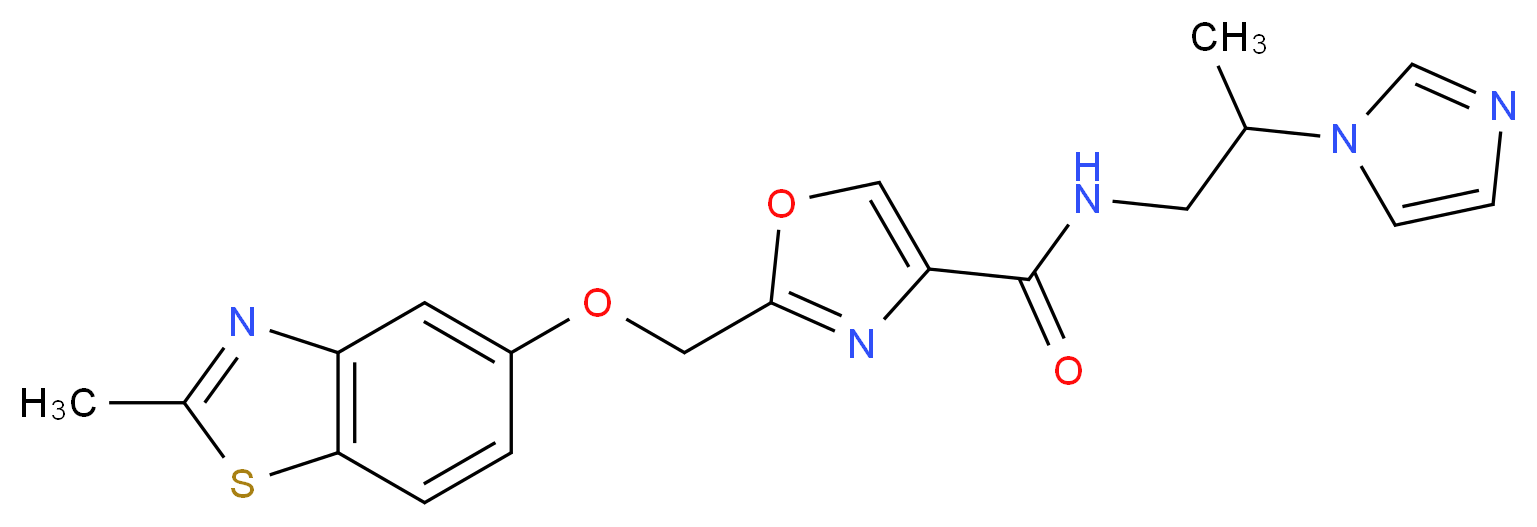 N-[2-(1H-imidazol-1-yl)propyl]-2-{[(2-methyl-1,3-benzothiazol-5-yl)oxy]methyl}-1,3-oxazole-4-carboxamide_Molecular_structure_CAS_)