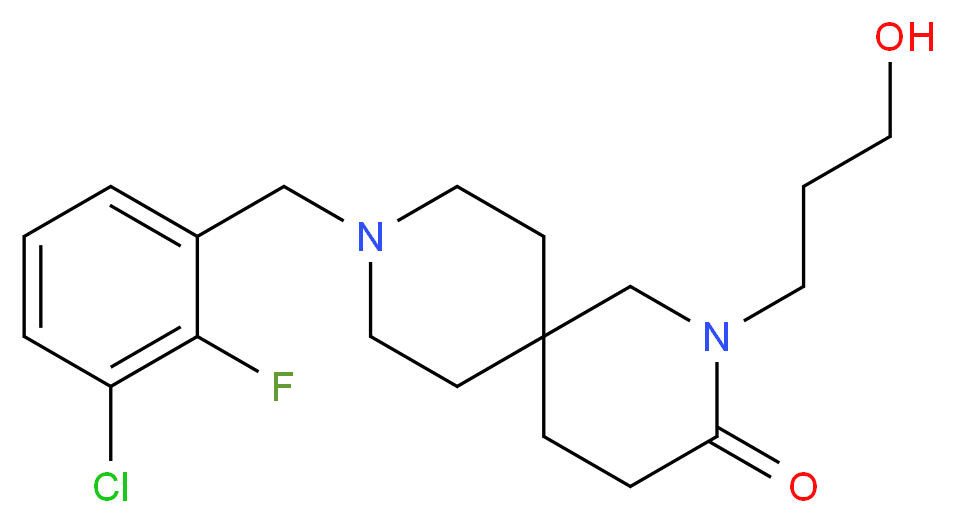 9-(3-chloro-2-fluorobenzyl)-2-(3-hydroxypropyl)-2,9-diazaspiro[5.5]undecan-3-one_Molecular_structure_CAS_)