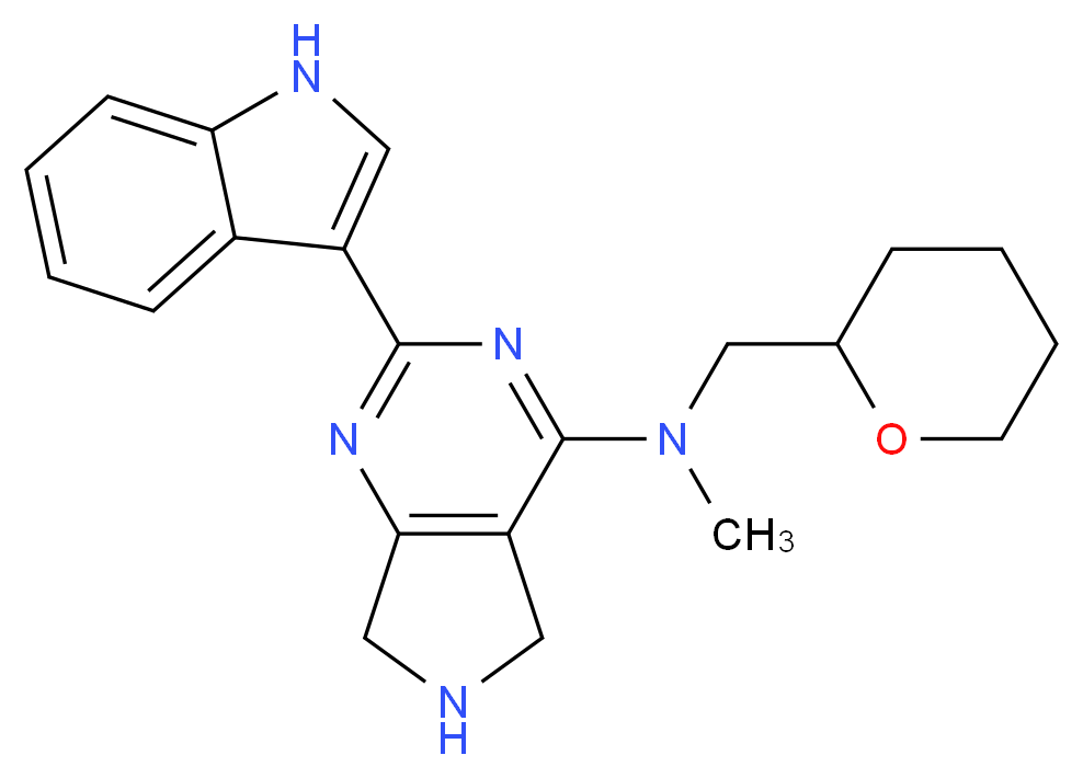 2-(1H-indol-3-yl)-N-methyl-N-(tetrahydro-2H-pyran-2-ylmethyl)-6,7-dihydro-5H-pyrrolo[3,4-d]pyrimidin-4-amine_Molecular_structure_CAS_)