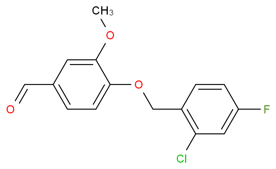 4-[(2-Chloro-4-fluorobenzyl)oxy]-3-methoxybenzaldehyde_Molecular_structure_CAS_)