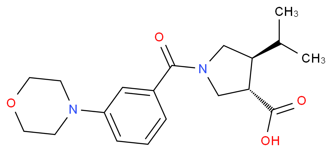 (3S*,4S*)-4-isopropyl-1-[3-(4-morpholinyl)benzoyl]-3-pyrrolidinecarboxylic acid_Molecular_structure_CAS_)