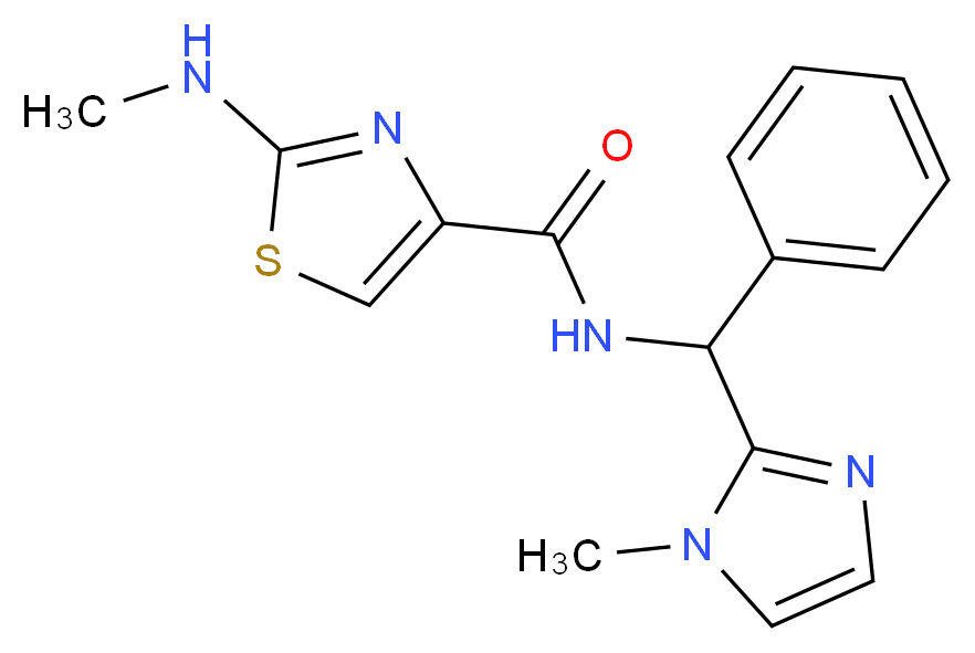 2-(methylamino)-N-[(1-methyl-1H-imidazol-2-yl)(phenyl)methyl]-1,3-thiazole-4-carboxamide_Molecular_structure_CAS_)