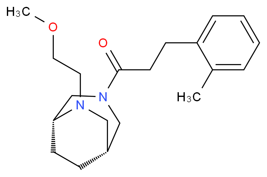 (1R*,5R*)-6-(2-methoxyethyl)-3-[3-(2-methylphenyl)propanoyl]-3,6-diazabicyclo[3.2.2]nonane_Molecular_structure_CAS_)
