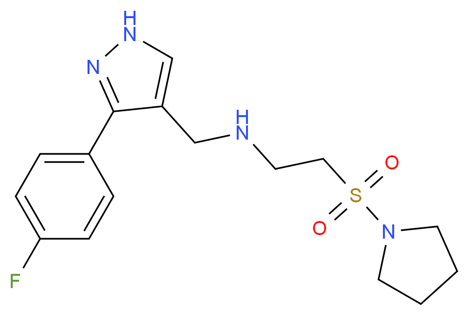 N-{[3-(4-fluorophenyl)-1H-pyrazol-4-yl]methyl}-2-(pyrrolidin-1-ylsulfonyl)ethanamine_Molecular_structure_CAS_)