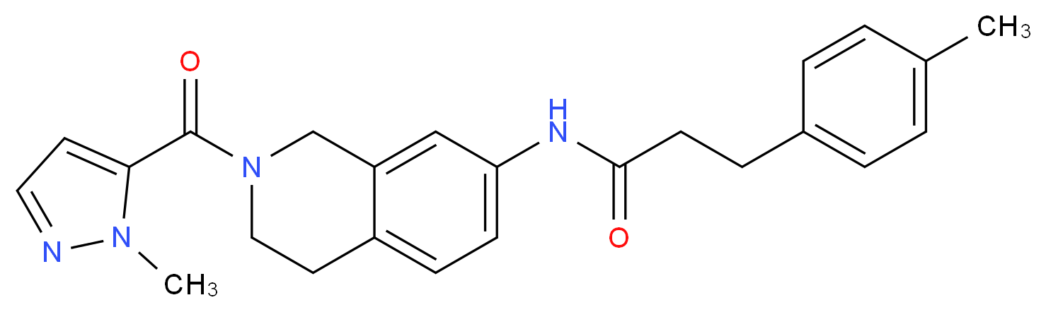 3-(4-methylphenyl)-N-{2-[(1-methyl-1H-pyrazol-5-yl)carbonyl]-1,2,3,4-tetrahydroisoquinolin-7-yl}propanamide_Molecular_structure_CAS_)