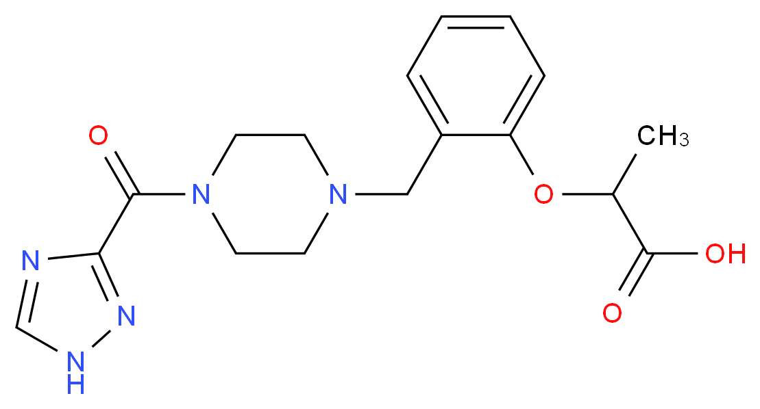 2-(2-{[4-(1H-1,2,4-triazol-3-ylcarbonyl)piperazin-1-yl]methyl}phenoxy)propanoic acid_Molecular_structure_CAS_)