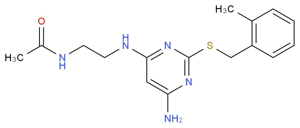 N-[2-({6-amino-2-[(2-methylbenzyl)thio]pyrimidin-4-yl}amino)ethyl]acetamide_Molecular_structure_CAS_)